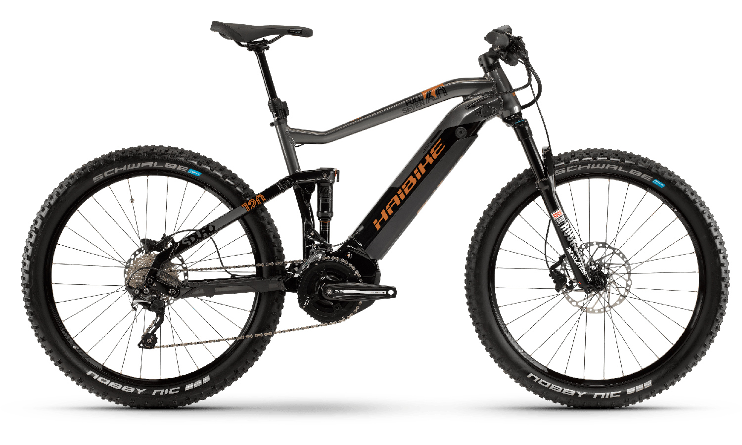 Фотография Велосипед Haibike SDURO FullSeven 6.0 27.5"  500Wh (2019) 2019 Черно-оранжевый
